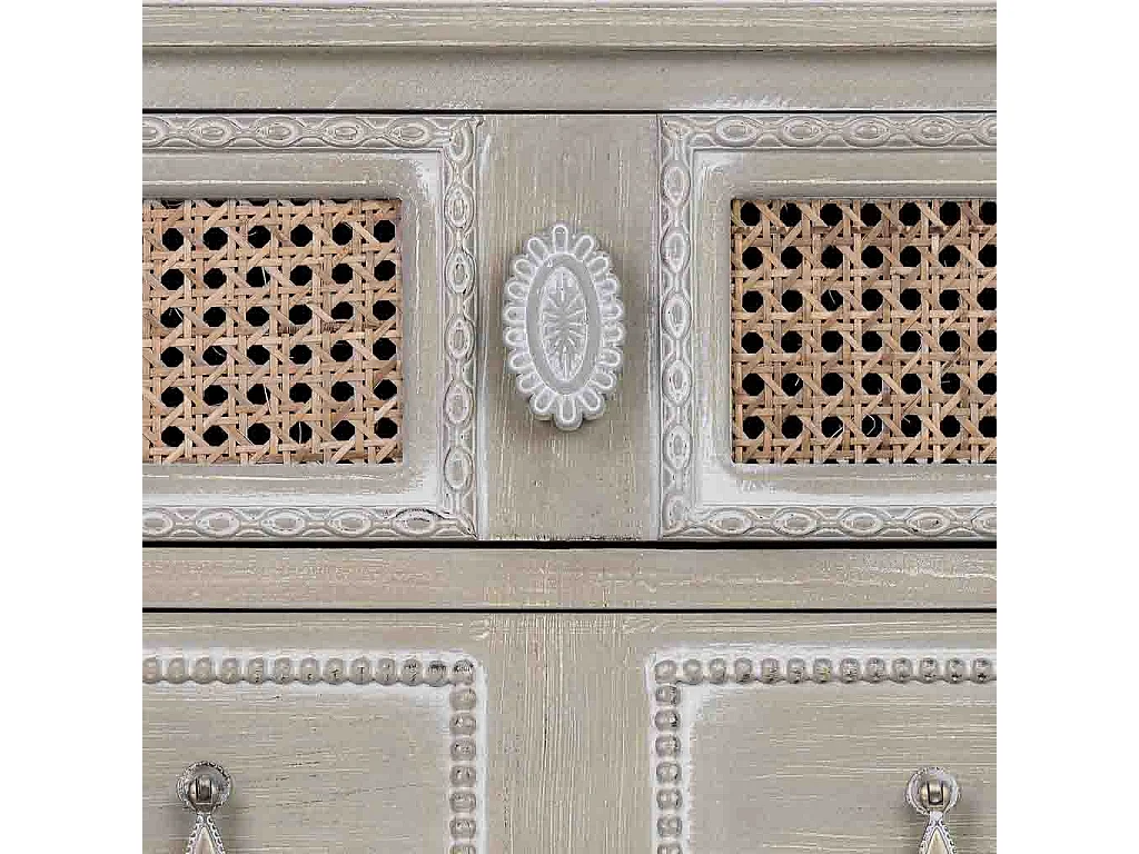 Cassettiera in legno verde 56x36x119h cm