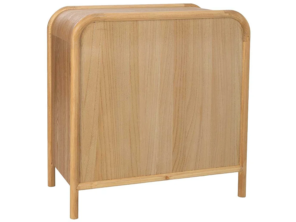 Cómoda de madera y ratán marrón 80x40x81h cm