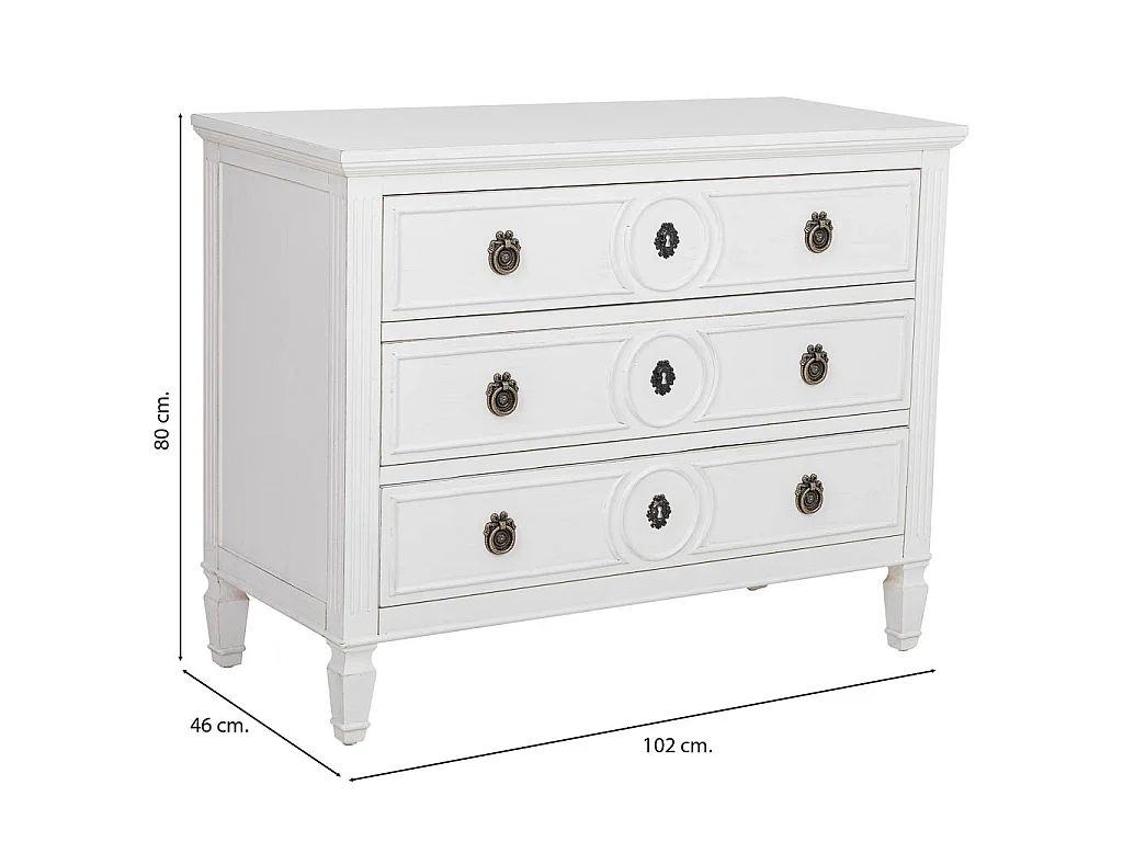 Commode en bois 102 x 46 x 80 cm (h)