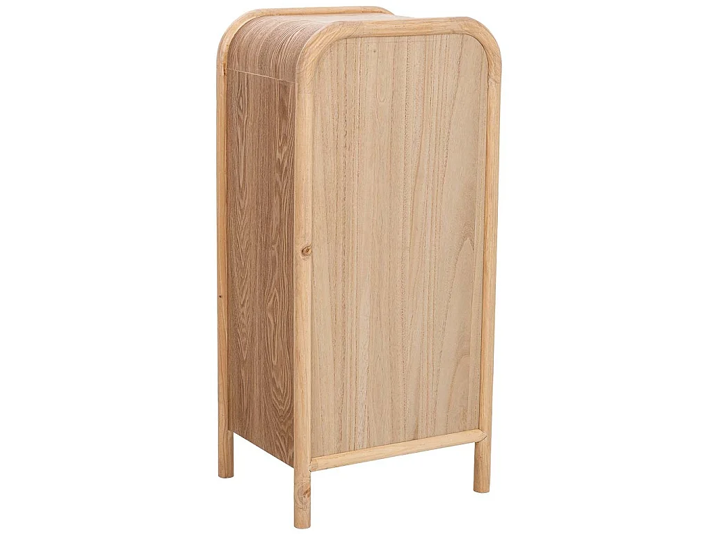 Cassapanca in legno e rattan marrone 46x37x100h cm