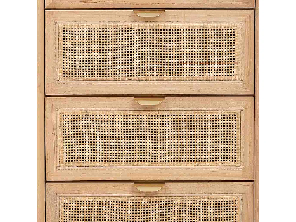 Cassapanca in legno e rattan marrone 46x37x100h cm