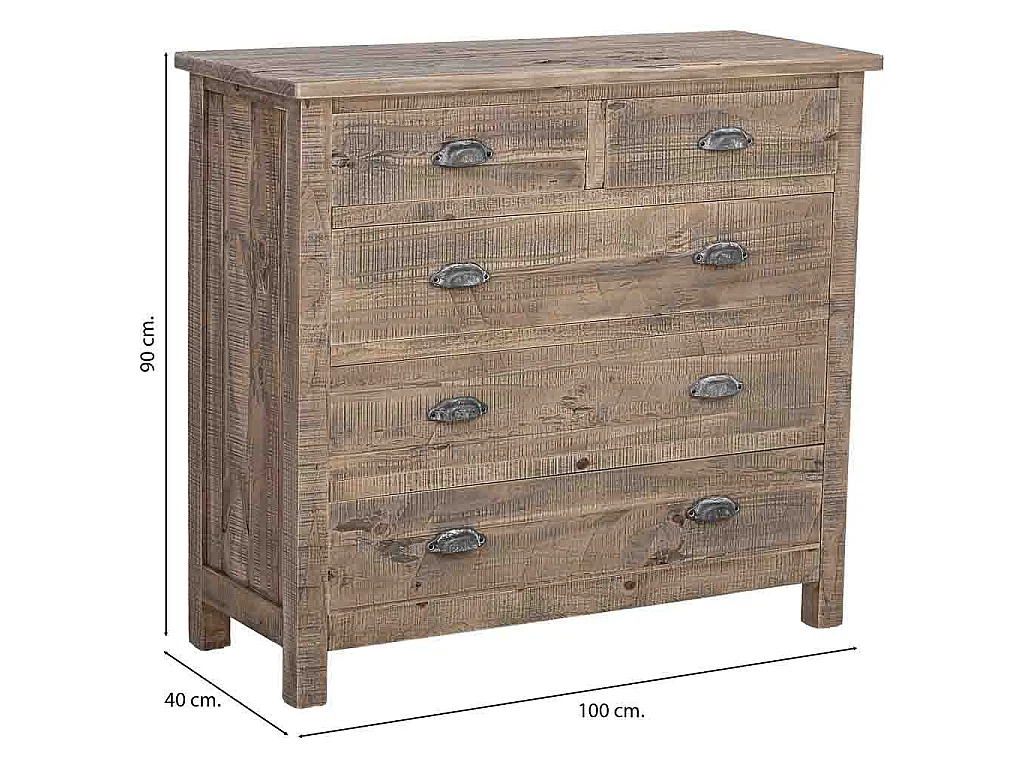 Cassettone in legno marrone 90x40x100h cm