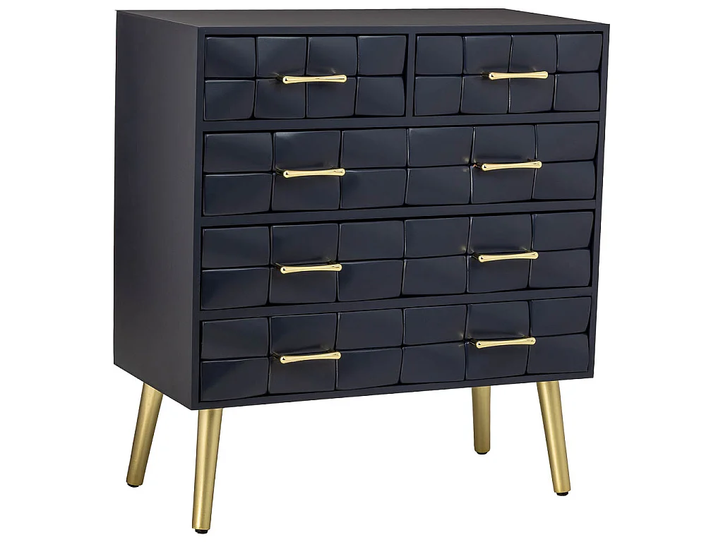 Cassettiera in legno nero 72.5x35x79h cm