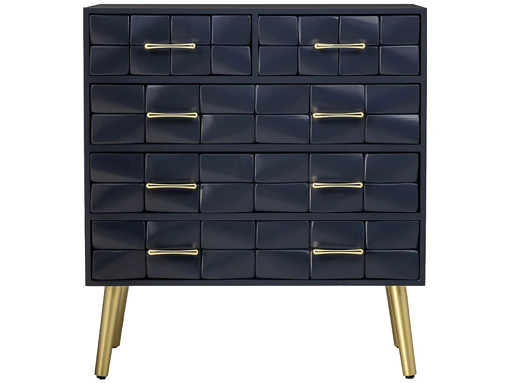 Cassettiera in legno nero 72.5x35x79h cm