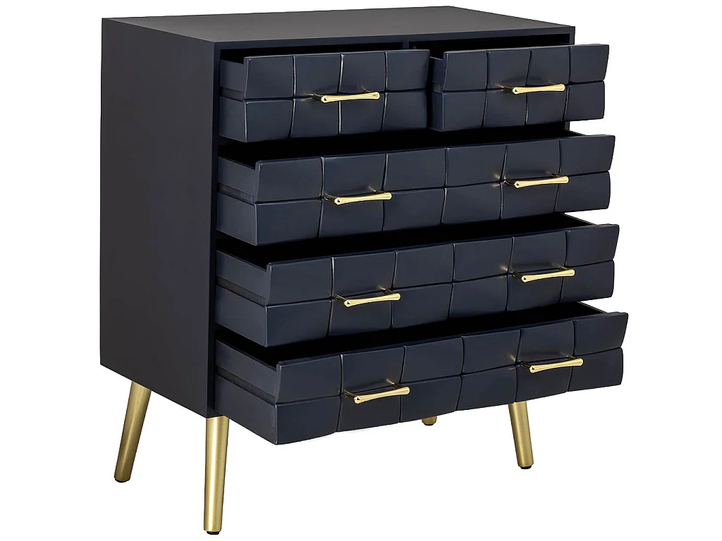 Cassettiera in legno nero 72.5x35x79h cm