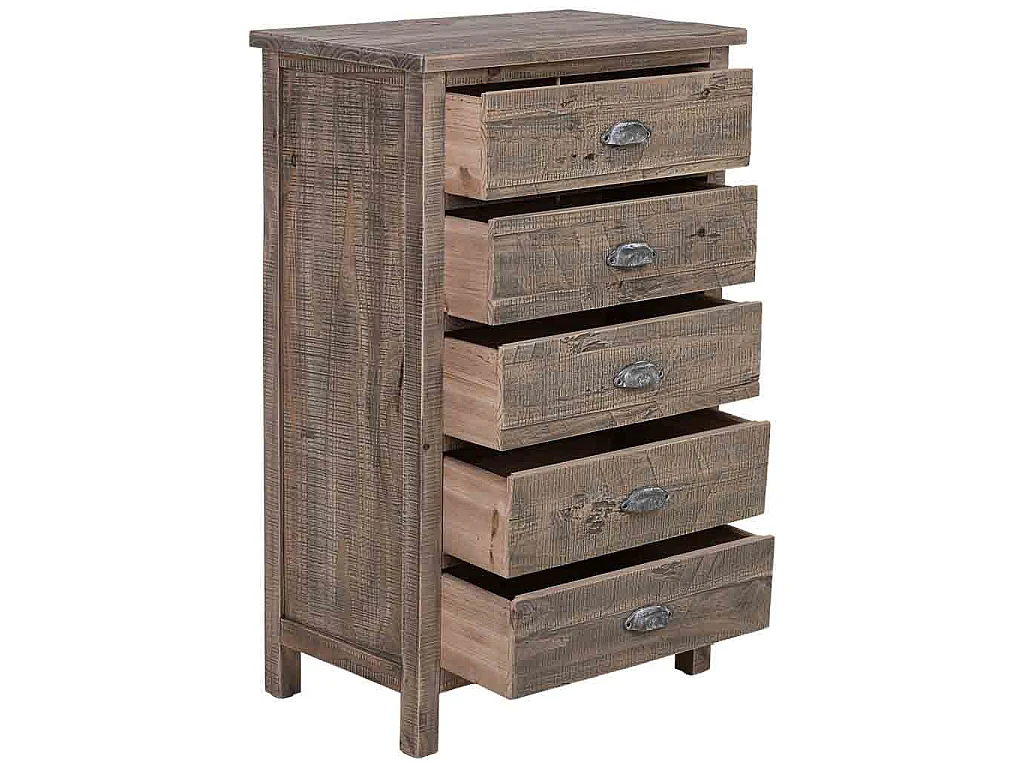 Cassettiera in legno marrone 65x40x103,5h cm