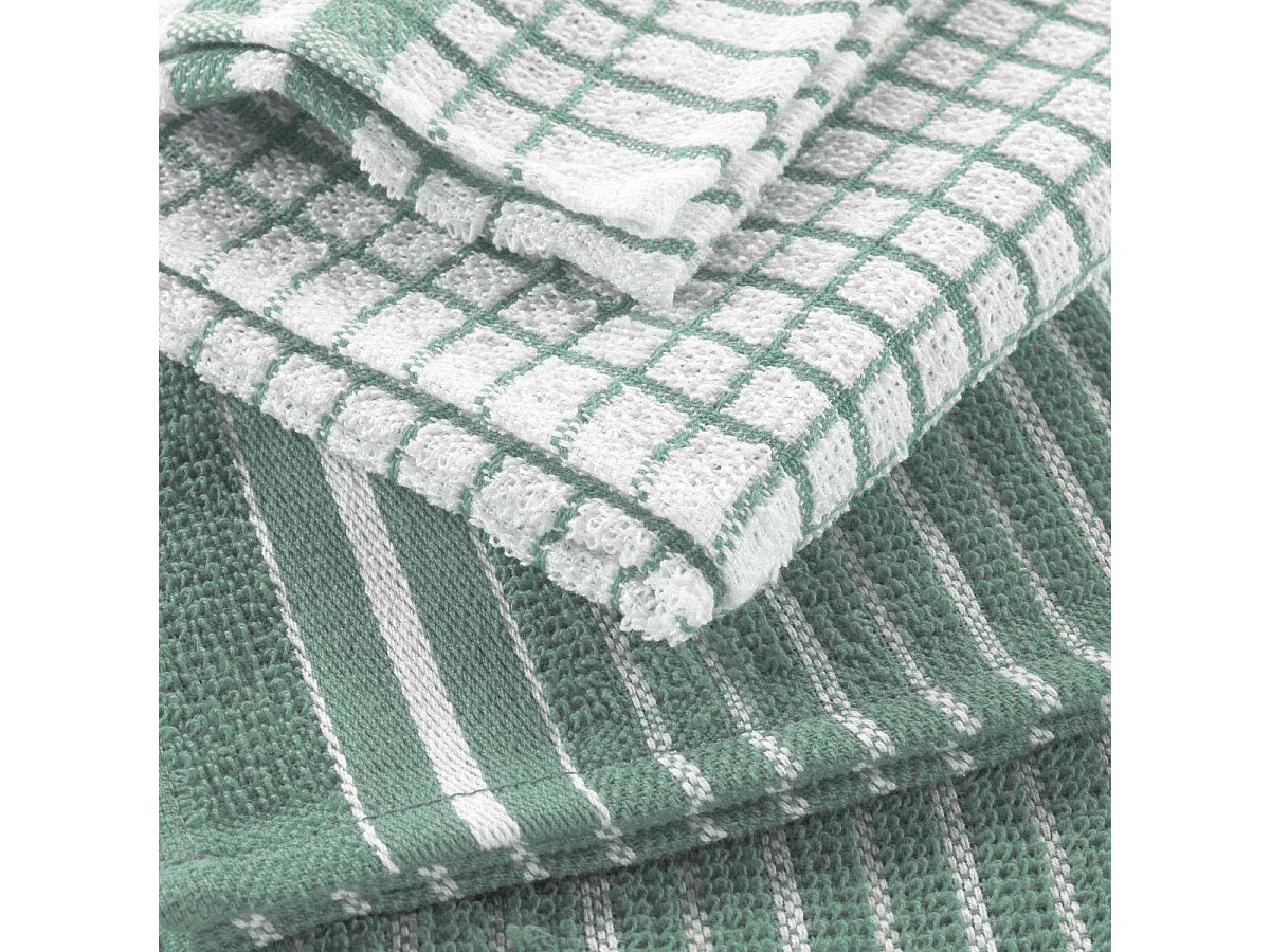 Lot de 2 Torchons Éponge "Classico" 50x70cm Vert Cèdre