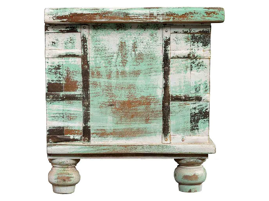 Baúl de madera artesanal verde 98x42x45h cm