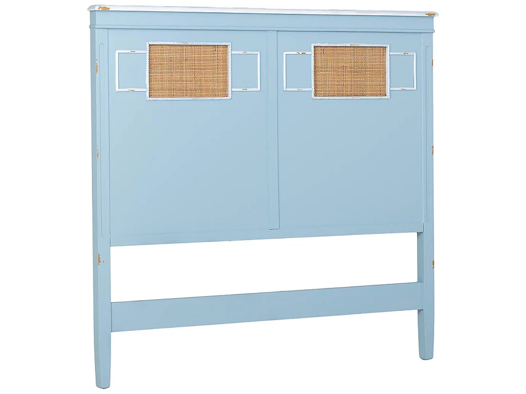 Tête de lit en bois avec grille bleu 150x6x130