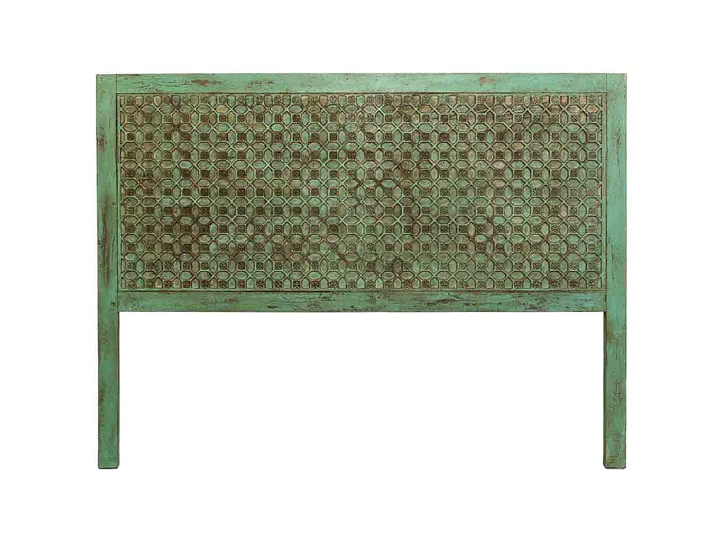 Tête de lit artisanale en bois vert 160 x 3 x 120 cm (h)