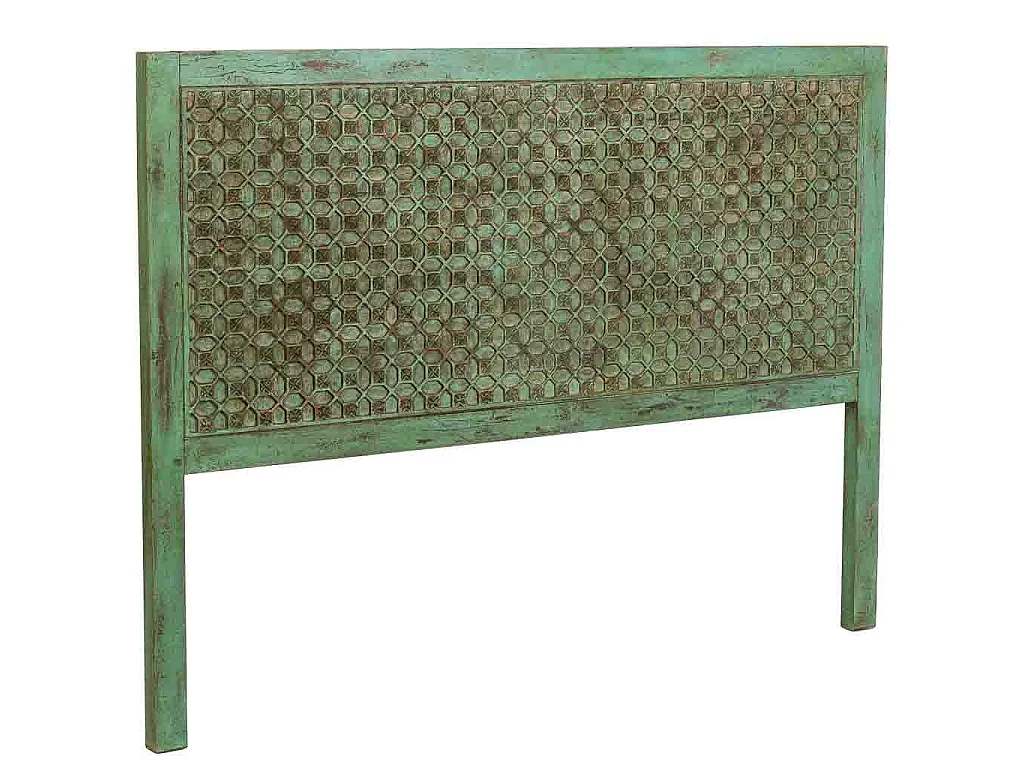 Tête de lit artisanale en bois vert 160 x 3 x 120 cm (h)