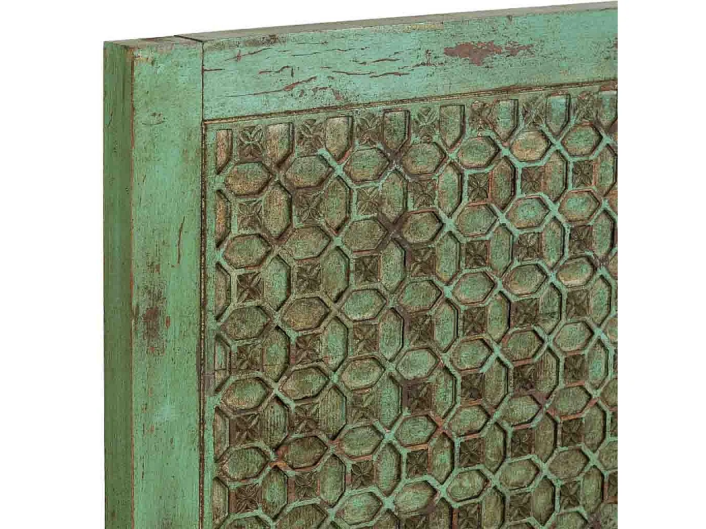 Tête de lit artisanale en bois vert 160 x 3 x 120 cm (h)