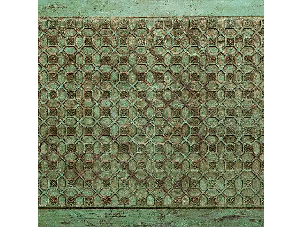 Tête de lit artisanale en bois vert 160 x 3 x 120 cm (h)