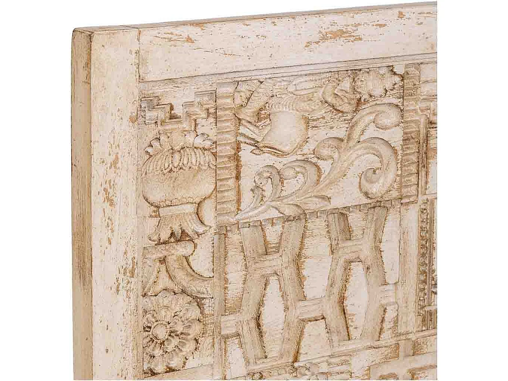 Tête de lit en bois beige sculptée à la main 160 x 3 x 120 cm (h)