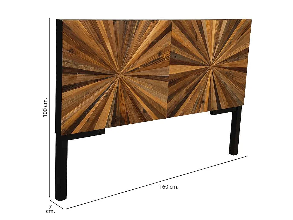 Tête de lit en bois recyclé brun 160 x 7 x 100 cm