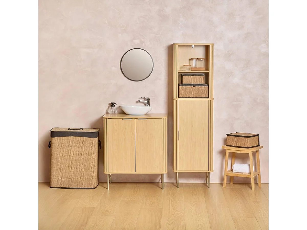 Lot de 3 Boîtes en Bambou "Stemy" 32cm Noir