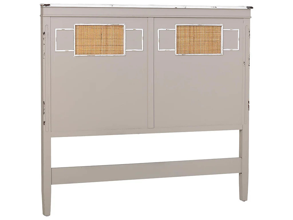 Tête de lit en bois avec grille gris 150x6x130