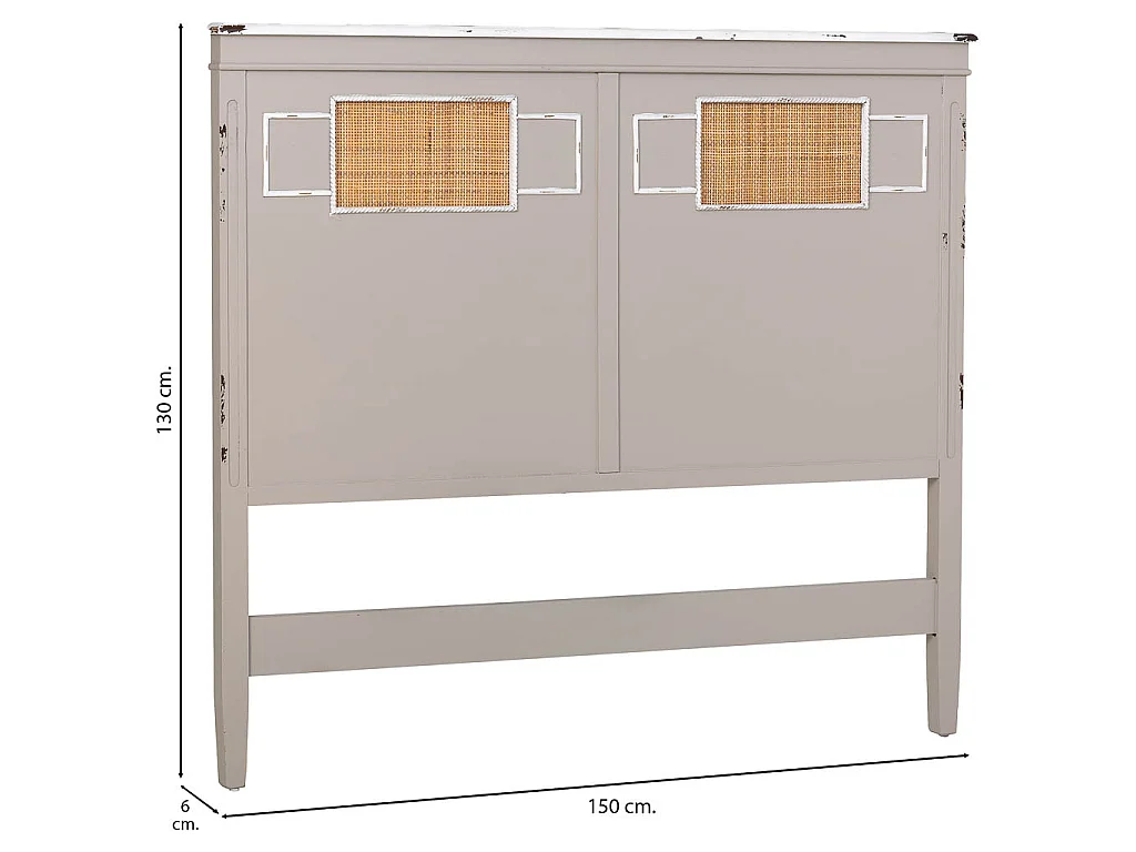 Tête de lit en bois avec grille gris 150x6x130