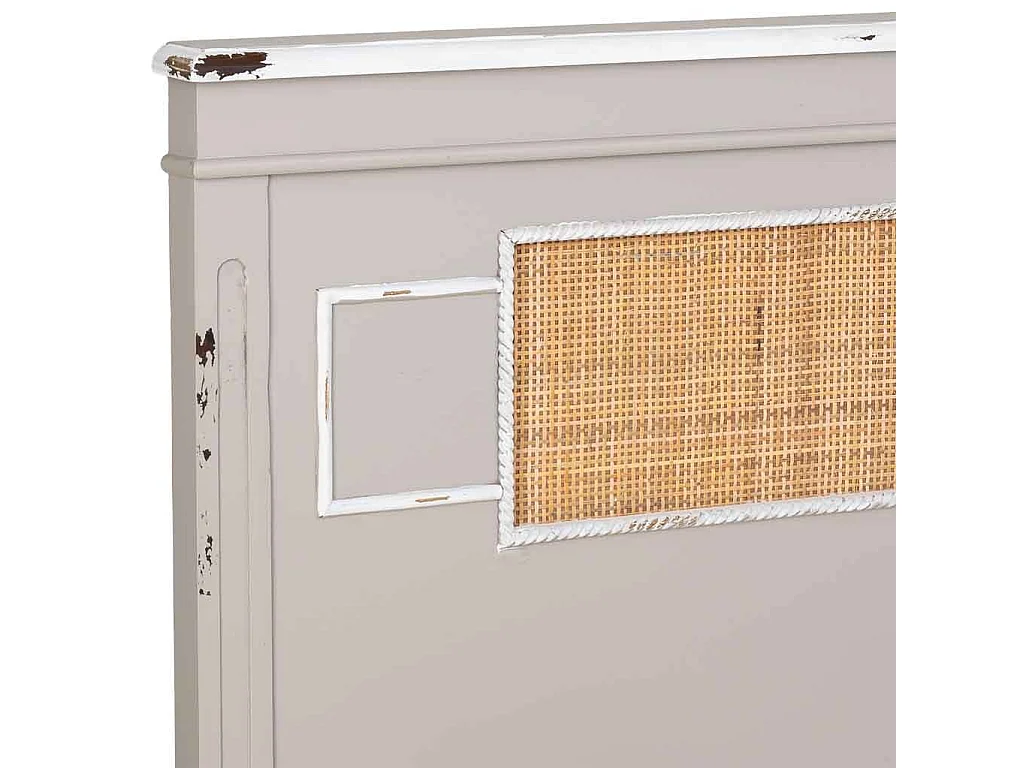 Tête de lit en bois avec grille gris 150x6x130