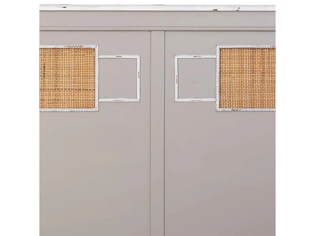 Tête de lit en bois avec grille gris 150x6x130