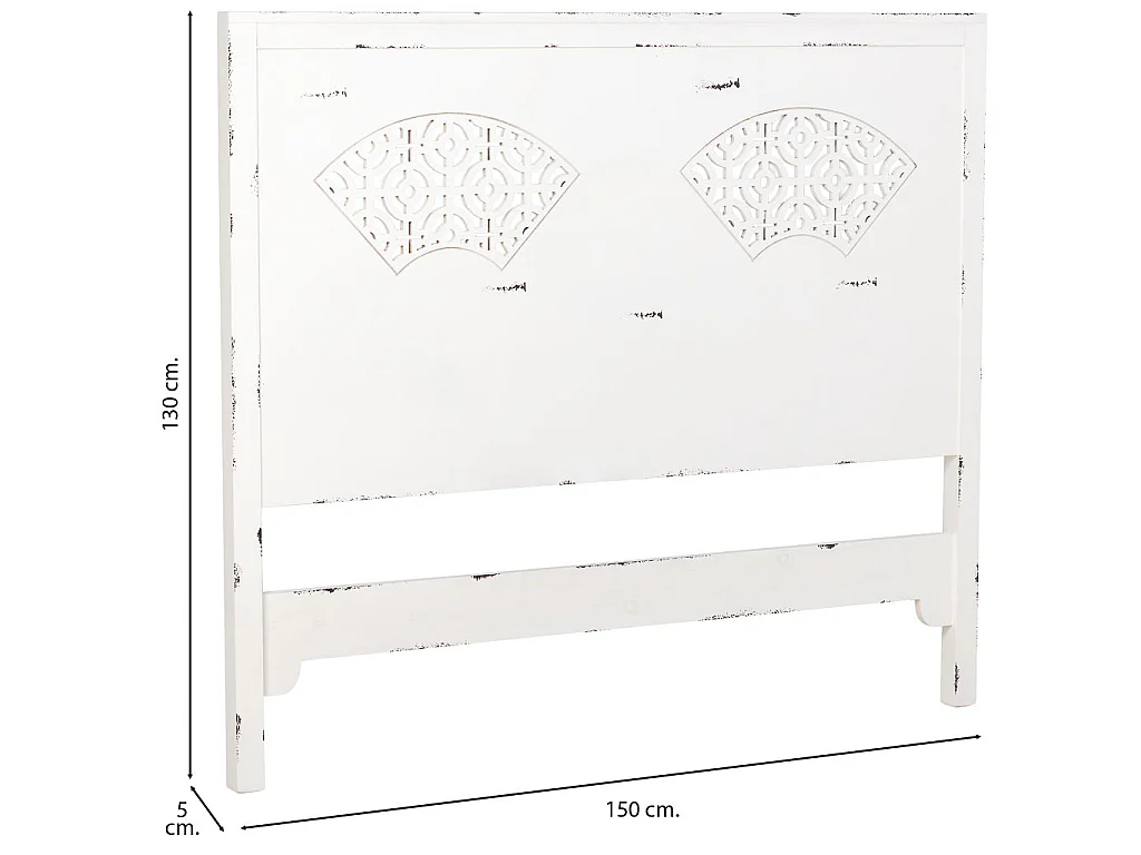 Tête de lit en bois blanc 150x5x130