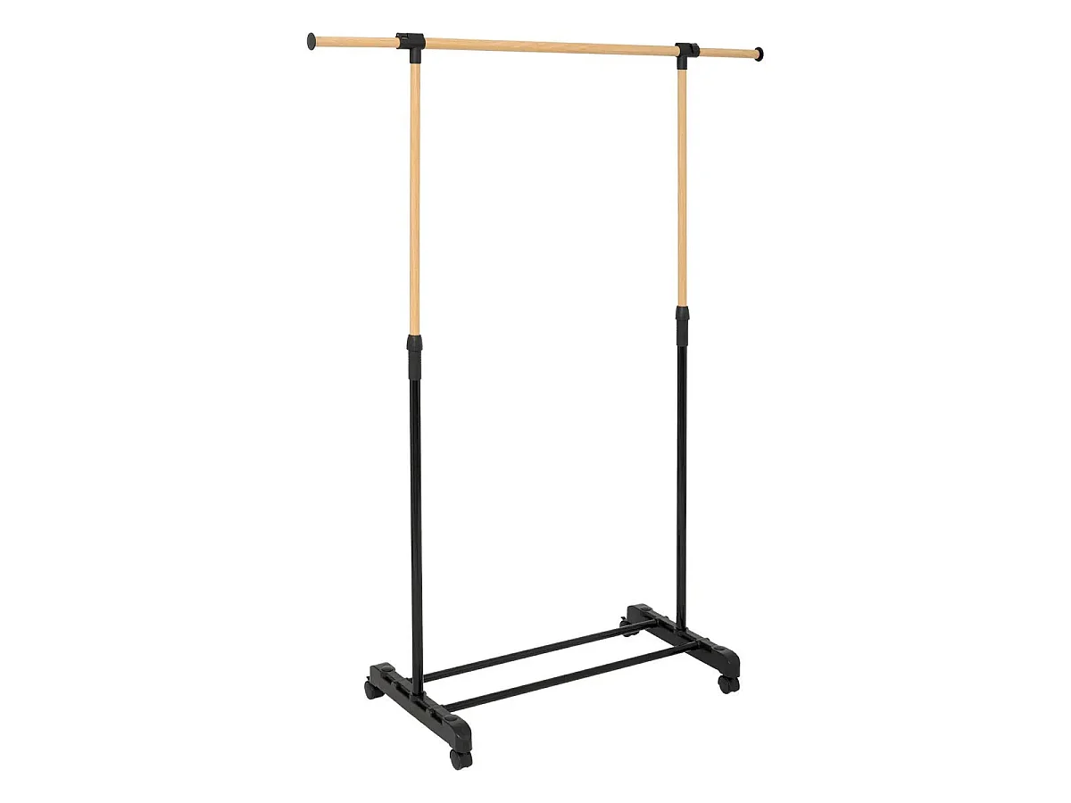 Portant à Vêtements Extensible "Effet Bois" 166cm Noir