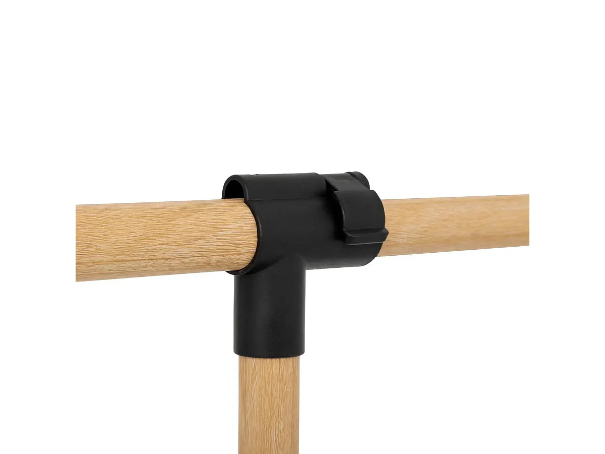 Portant à Vêtements Extensible "Effet Bois" 166cm Noir