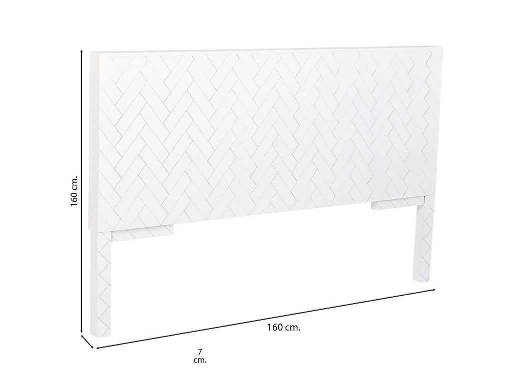Tête de lit en bois blanc 160x07x100