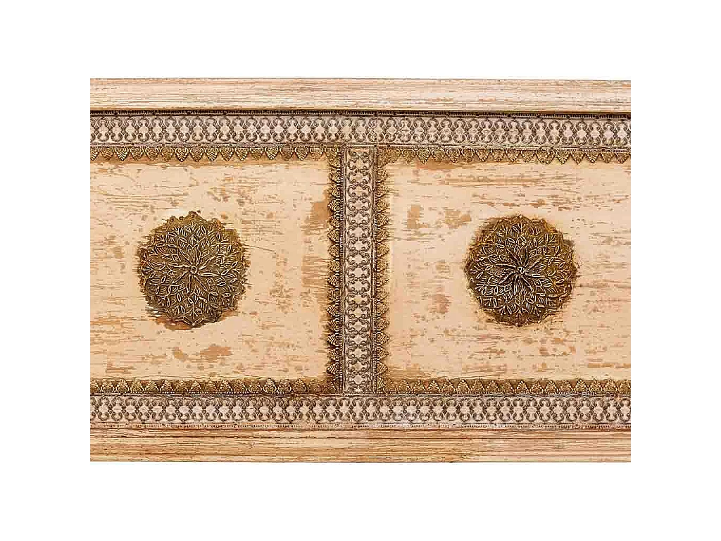 Baul de madera artesanal blanco 146x40x46h cm