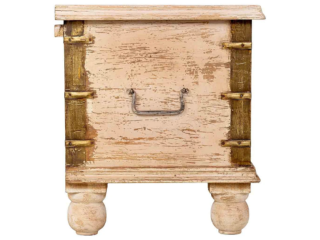 Baul de madera artesanal blanco 146x40x46h cm