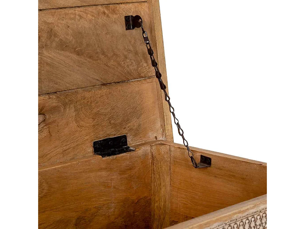 Baul de madera artesanal blanco 146x40x46h cm
