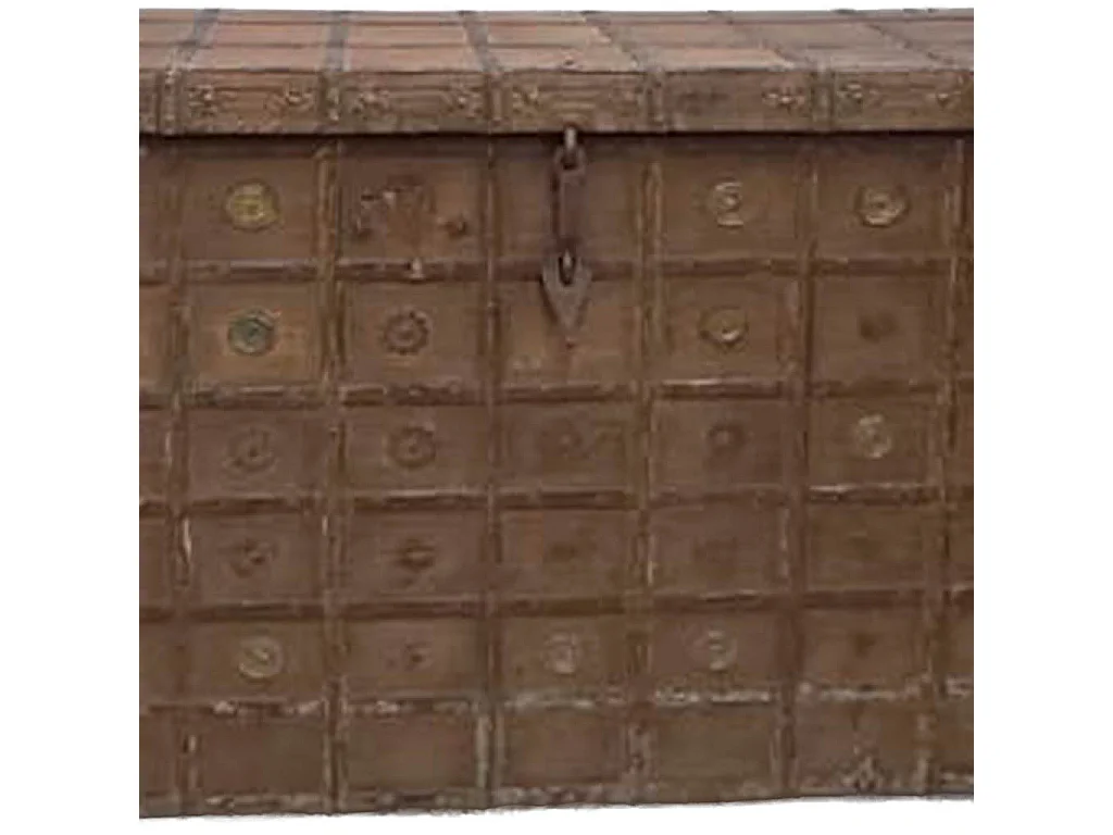 Baúl de madera acabado artesanal marrón 131x46x87h cm