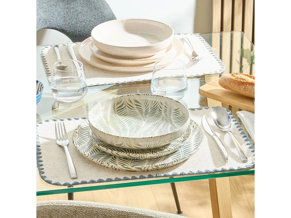 Lot de 6 Assiettes Plates "Gina" 28cm Vert
