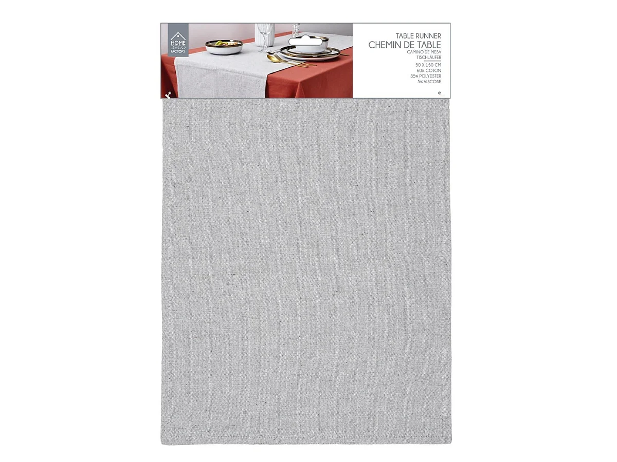 Chemin De Table Coton Gris 150x50cm