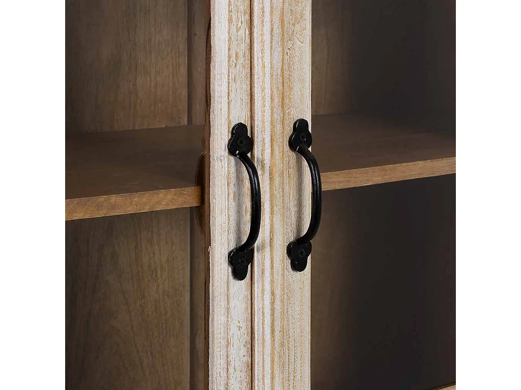 Vetrina in legno bianco fatta a mano 112x41x181h cm