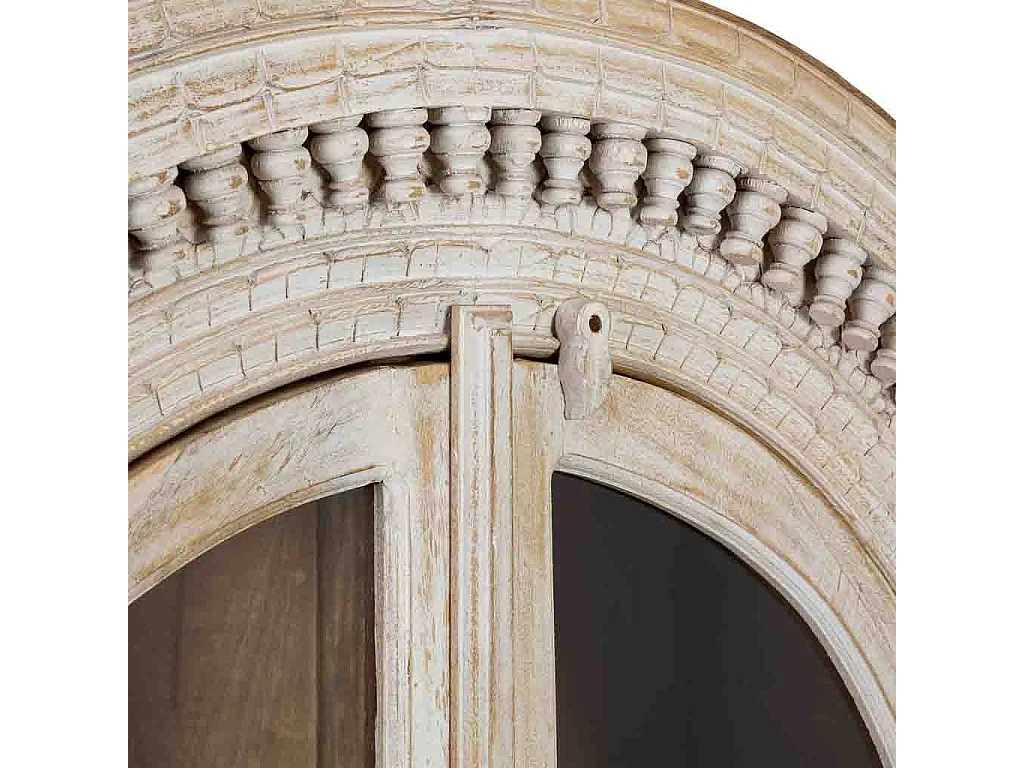 Vetrina in legno bianco fatta a mano 112x41x181h cm