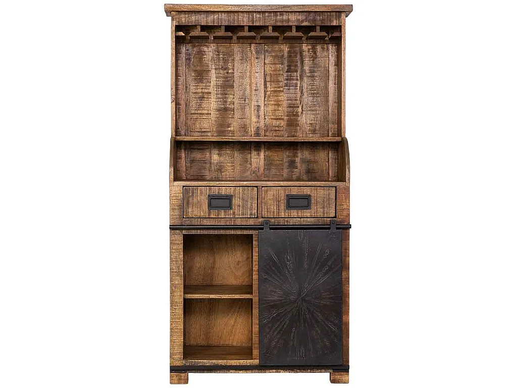 Brauner Weinregal aus Holz 80x39x170 cm (H)