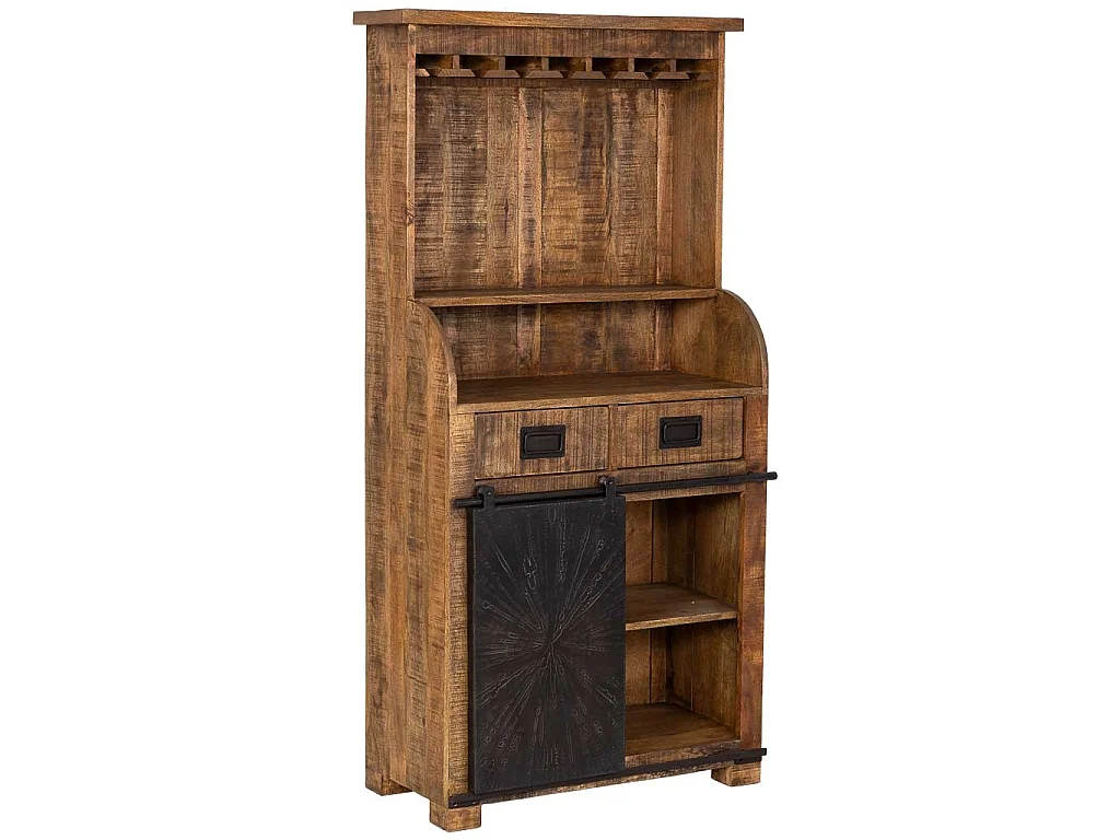 Brauner Weinregal aus Holz 80x39x170 cm (H)