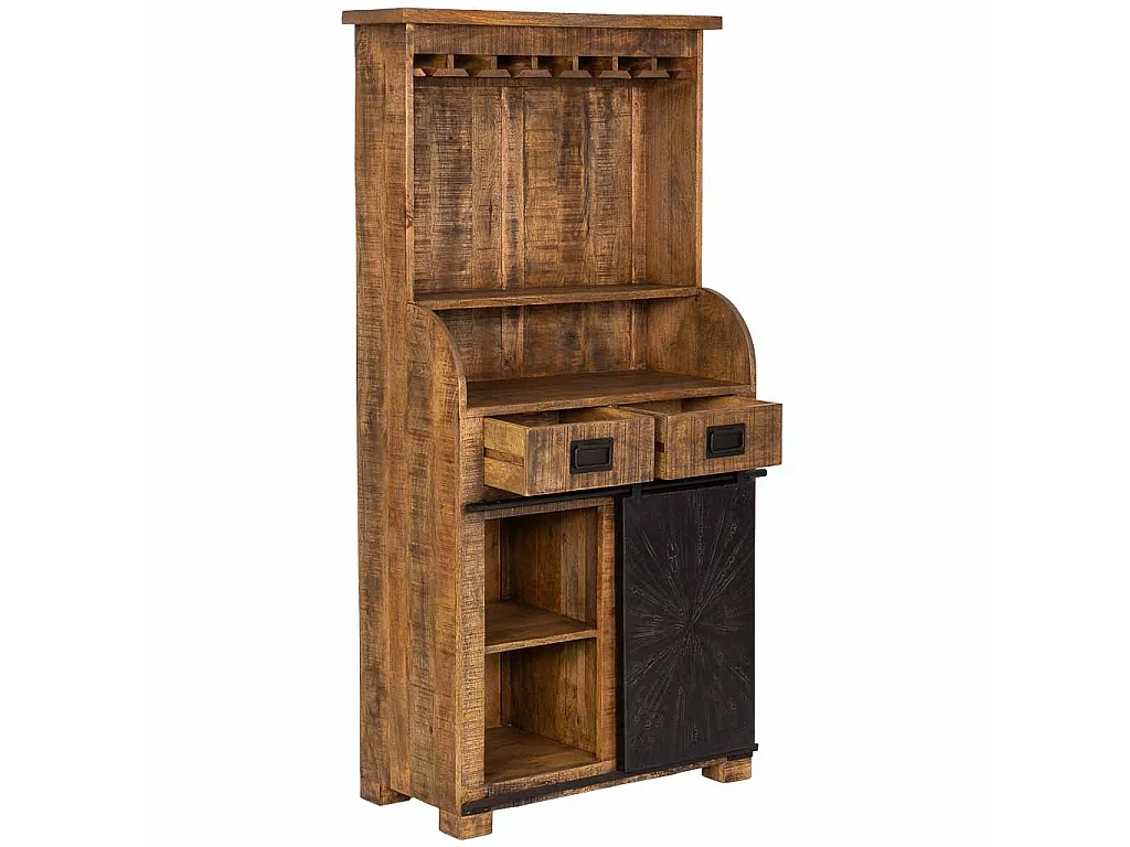 Brauner Weinregal aus Holz 80x39x170 cm (H)