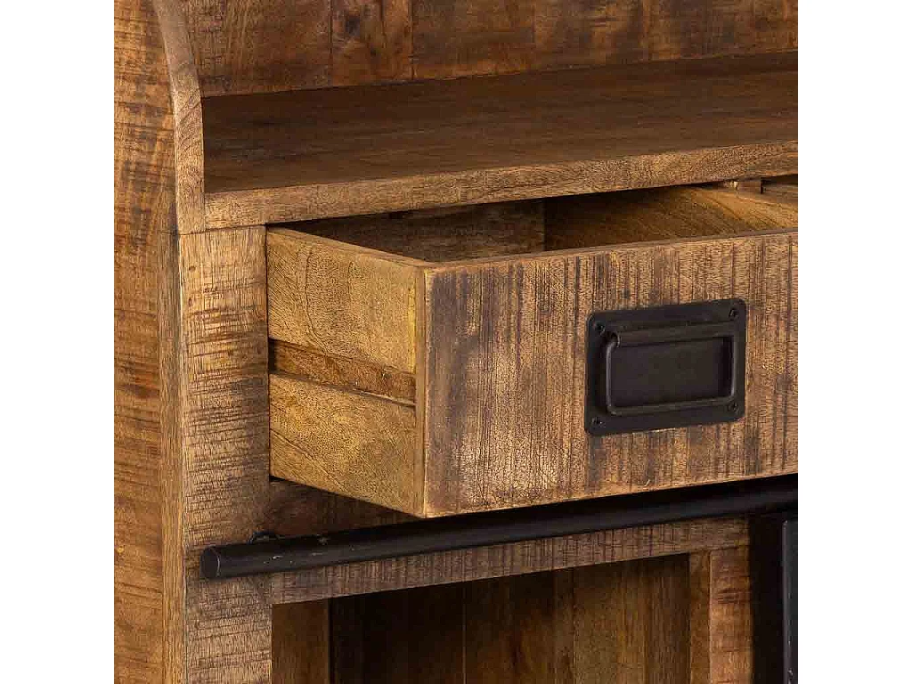 Brauner Weinregal aus Holz 80x39x170 cm (H)