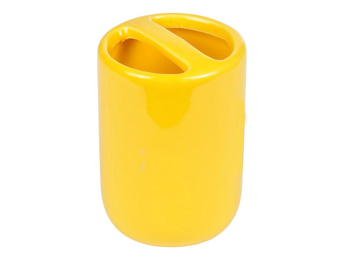Gobelet Porte Brosse à Dents "Daynight" 10cm Jaune
