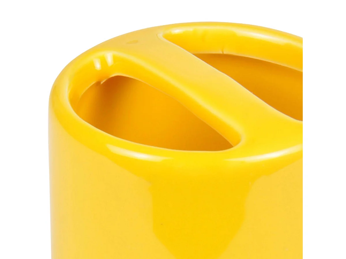Gobelet Porte Brosse à Dents "Daynight" 10cm Jaune