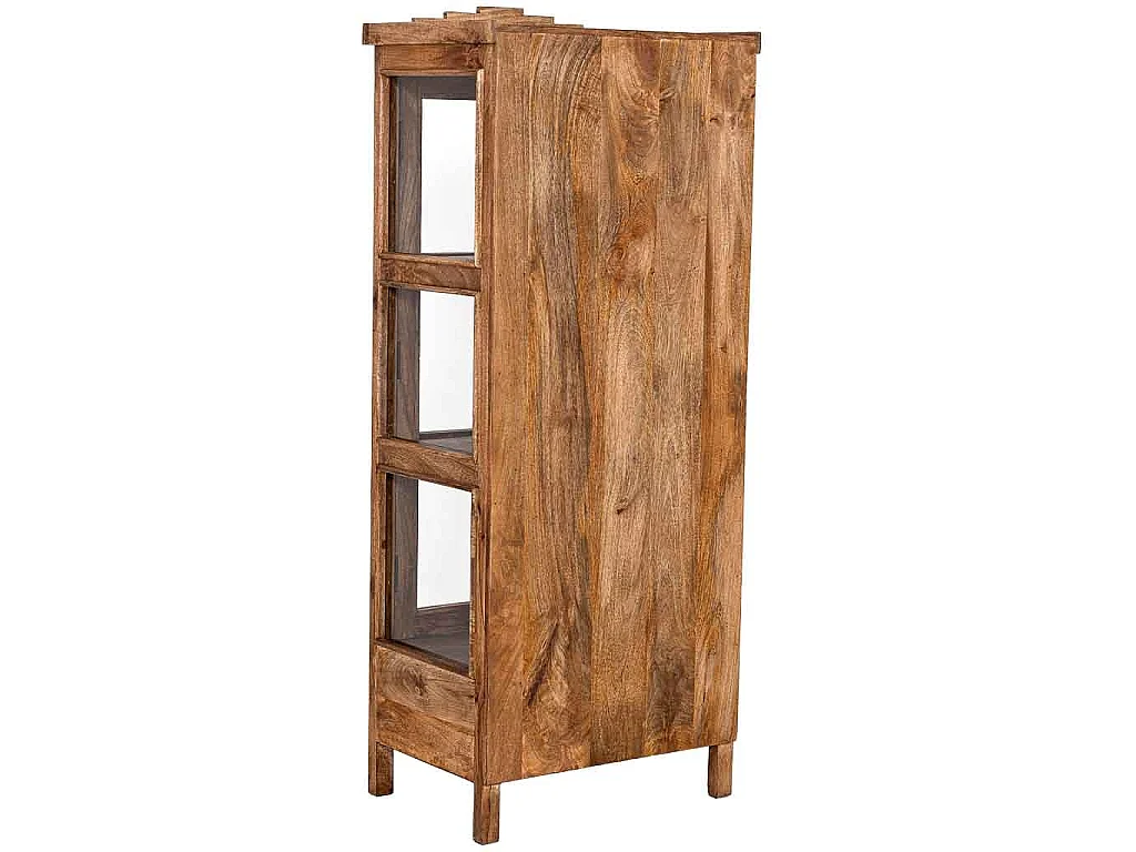 Vitrine artisanale en bois, marron, 58 x 40 x 144 cm (h)