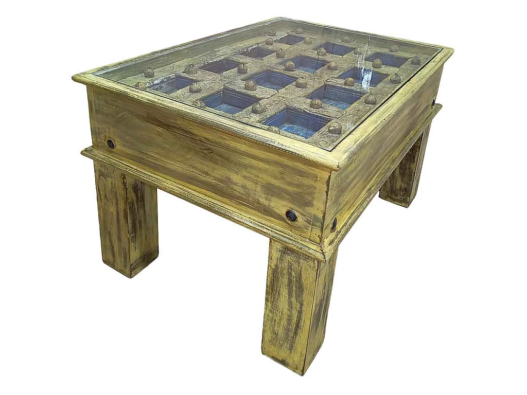 Table basse en bois faite à la main 77 x 56 x 45 cm (h)