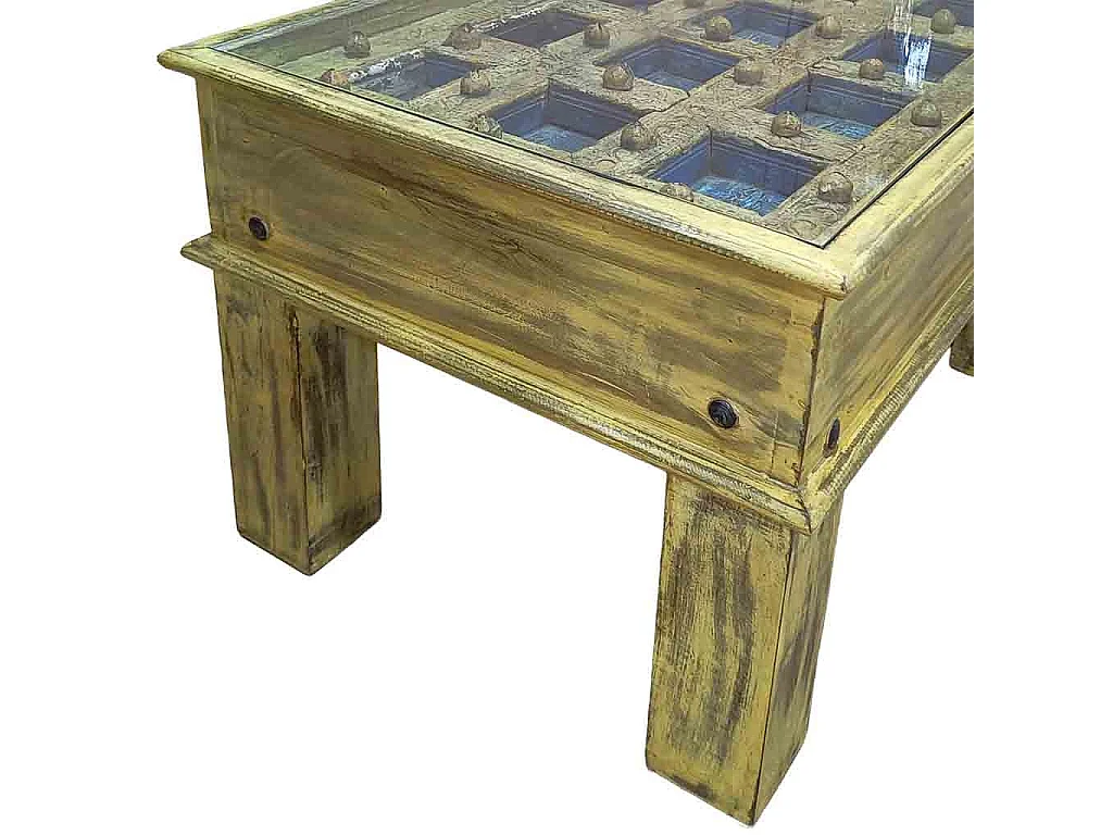Table basse en bois faite à la main 77 x 56 x 45 cm (h)