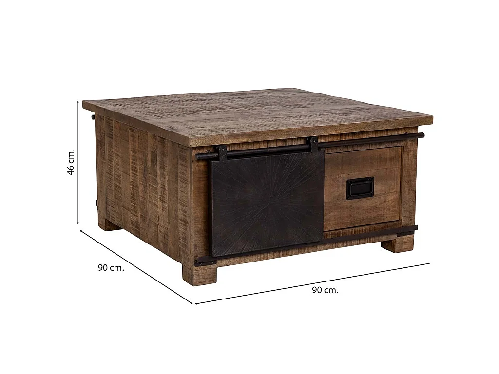 Mesa de centro madeira marrom 90x90x46h cm