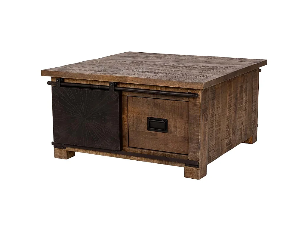 Mesa de centro madeira marrom 90x90x46h cm
