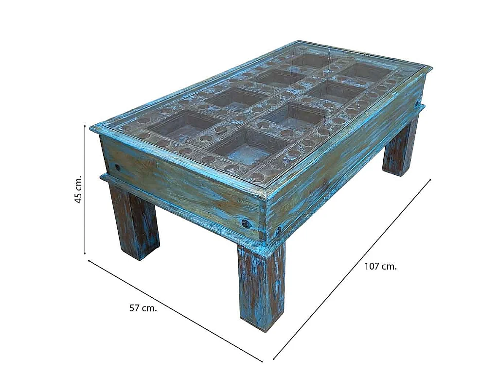 Table basse en bois faite à la main 107 x 57 x 45 cm (h)