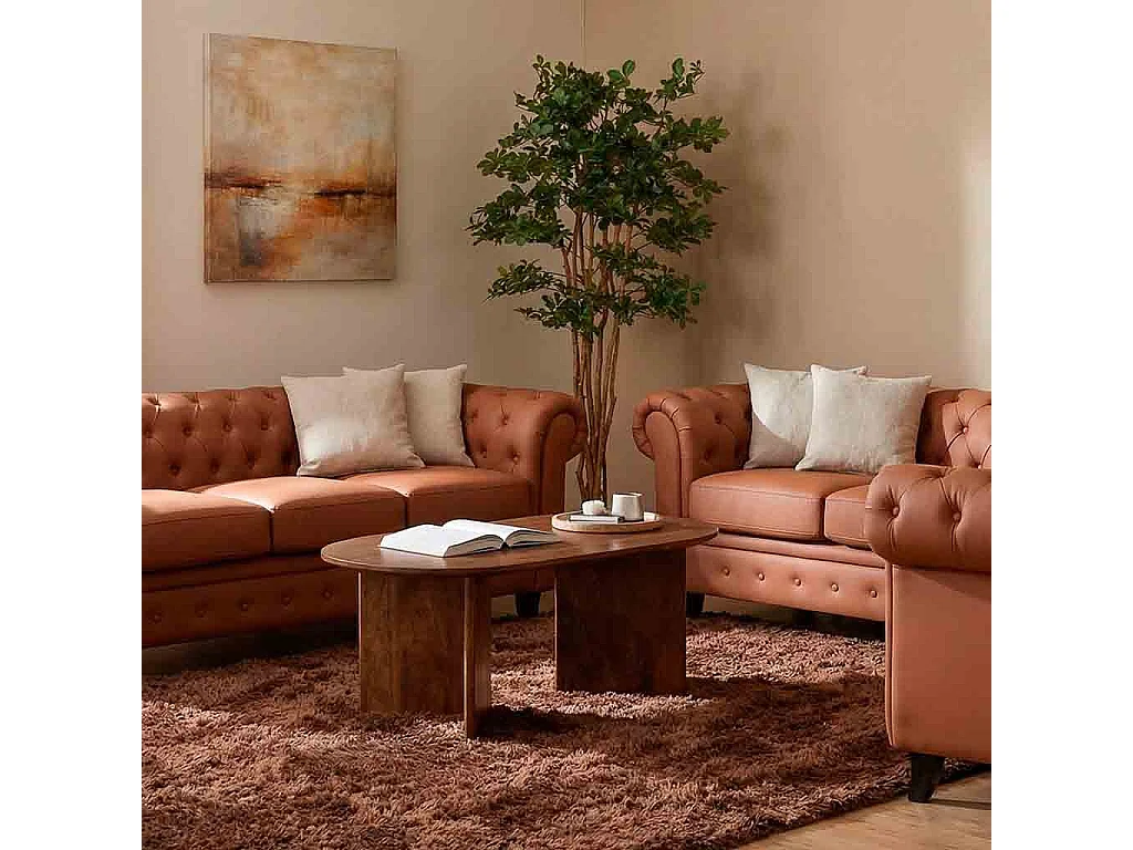 Mesa de centro natural, 109x53x43h cm