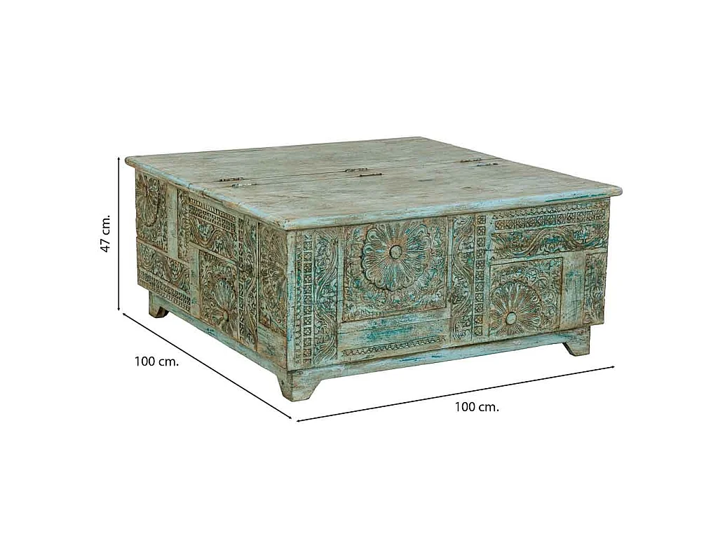 Table basse en bois Vert 100x100x47 cm (h)